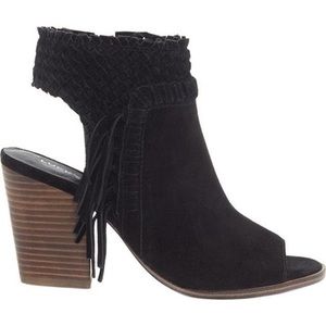 LUCKY BRAND OPEN TOE SUEDE SANDAL BOOT